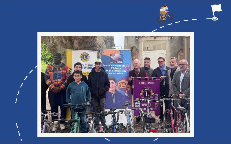 Le lions club offre des vélos aux jeunes du DITEP Le Grézan à Nîmes pour leur redonner confiance en soi